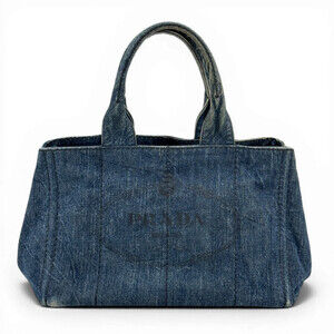 PRADA Milano Denim Canapa Handbag